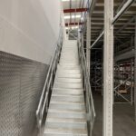 Galvanised steel staircase to warehouse