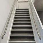 Steel balustrade ppc white with stainless steel handrails